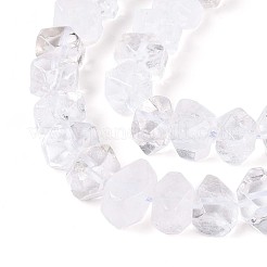 天然石クオーツクリスタルビーズ連売り  水晶  ナゲット  多面カット  7~8x10~14x10~14mm  穴：1mm  約25~28個/連  7.48~7.87''（19~20センチメートル）&nbsp;G-N327-05-33