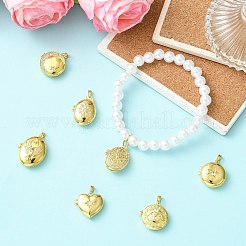 7Pcs 7 Styles Brass Micro Pave Clear Cubic Zirconia Locket Pendants&nbsp;KK-CJ0005-71