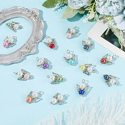 アクリル＆合金ペンダント  鉄ループ付き  天使  ミックスカラー  26mm  穴：2.5mm  48個/セット&nbsp;PALLOY-HY00029