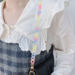 2Pcs 2 Style Transparent Jelly Style Acrylic Curb Chain Bag Straps&nbsp;DIY-WR0002-48