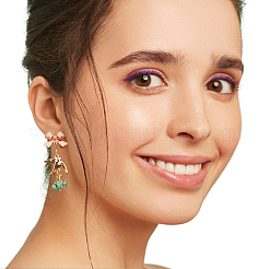 Bowknot Shapes Brass Stud Earring Findings&nbsp;KK-AN0001-09