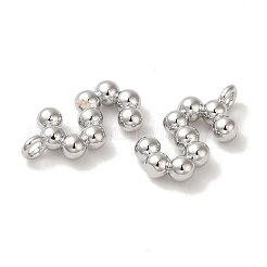 真鍮チャーム  カドミウムフリー＆ニッケルフリー＆鉛フリー  文字チャーム  プラチナ  13x6.5x2mm  穴：1mm&nbsp;KK-S368-16P-S