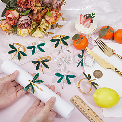 12Pcs 2 Colors Alloy Enamel Napkin Rings&nbsp;AJEW-GO0004-24
