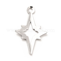 ラックメッキ真鍮チャーム  長持ちメッキ  星のチャーム  プラチナ  22x14x1mm  穴：1.6mm&nbsp;LS-KK-E067-07P
