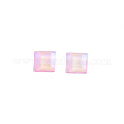 ガラスラインストーンカボション  ネイルアートの装飾の付属品  多面カット  正方形  ピンク  4x4x1.5mm&nbsp;MRMJ-N027-032B