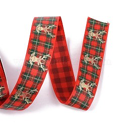 25 ヤードのフラット クリスマス テーマ プリント ポリエステル グログラン リボン  DIYのジュエリーには  カラフル  7/8~1インチ（23~25mm）&nbsp;OCOR-C004-04D