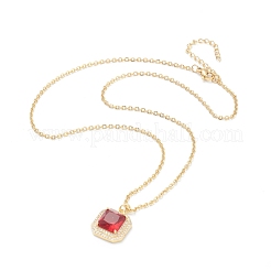 Brass Micro Pave Cubic Zirconia Pendant Necklaces&nbsp;NJEW-F281-05