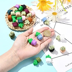 21Pcs 21 Colors Silicone Focal Beads&nbsp;SIL-CJ0002-03