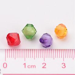 透明なアクリルビーズ  二層ビーズ  双円錐形  ミックスカラー  8x8x8mm  穴：2mm&nbsp;X-TACR-S085-8mm-M