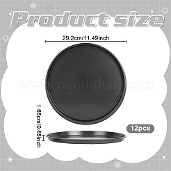 炭素鋼のフラットラウンドい形のノンスティック溝付きピザパン  ブラック  292x16.5mm&nbsp;BAKE-WH0002-003B