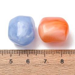 ツートンカラーの天然石風アクリルビーズ  ナゲット  多面カット  ミックスカラー  17x15x14mm  穴：2mm  約170個/500g&nbsp;AC-CBA7B05-11