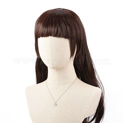 変色しない304ステンレススチールのハートペンダントネックレス  カニカン付き  ステンレス鋼色  18.7インチ（47.5cm）&nbsp;NJEW-JN03518-01
