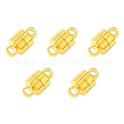真鍮製マグネットクラスプ  コラム  ゴールドカラー  12x6mm  穴：2mm&nbsp;KK-YW0001-57G