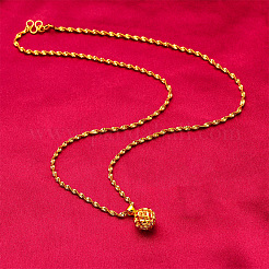 Hollow Round Ball Brass Pendant Necklaces for Women&nbsp;FS-WG3DF9E-01