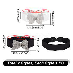 2Pcs 2 Style Polyester Elastic Chain Belt&nbsp;AJEW-GA0006-21