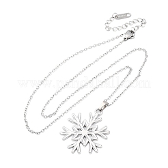 Snowflake 304 Stainless Steel Pendant Necklaces&nbsp;NJEW-M096-07P