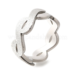 女性用テクスチャインフィニティ304ステンレススチール指輪  ステンレス鋼色  内径：17mm&nbsp;RJEW-L126-07B-P