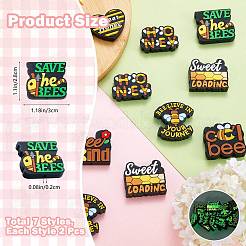 14Pcs 7 Colors Food Grade Eco-Friendly Silicone Focal Beads&nbsp;SIL-SZ0003-85