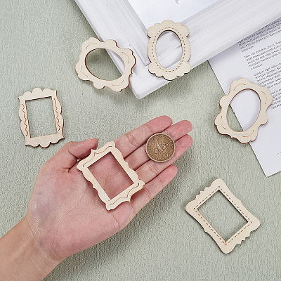 年末のプロモーション 未完成の木片の装飾 DIYクラフト用品 アンティークホワイト 額縁 額縁