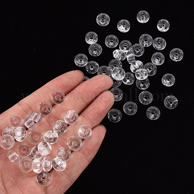 透明ガラスビーズ  フラットラウンド  透明  10x5~6mm  穴：2.5mm  約600個/ポンド&nbsp;GLAA-S195-C-001-1