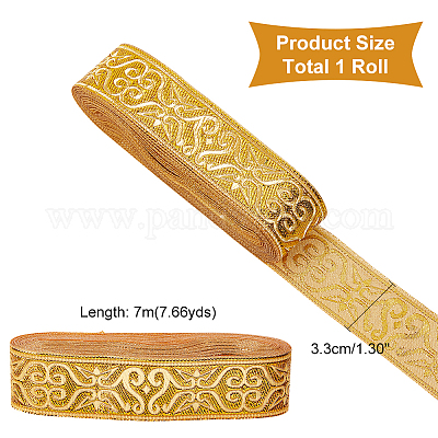 Ethnic Embroidery Polyester Flat Ribbons&nbsp;OCOR-WH0060-37A-1