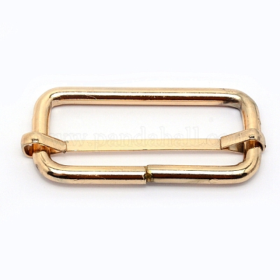 鉄バックル  長方形  ライトゴールド  29x60x5mm&nbsp;IFIN-TAC0001-04KCG-02-1