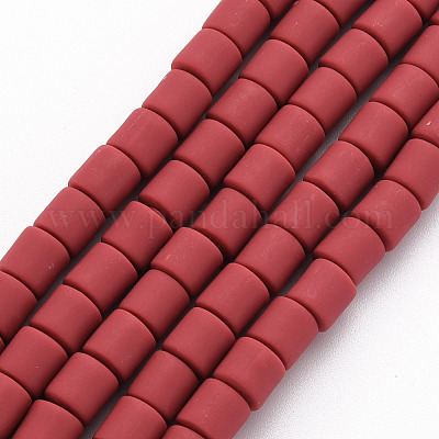 樹脂粘土ビーズ連売り  コラム  ファイヤーブリック  5~7x6mm  穴：1.5~2mm  約61~69個/連  15.74インチ&nbsp;CLAY-T001-C44-1