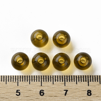 透明なアクリルビーズ  ラウンド  ゴールデンロッド  8x7mm  穴：2mm  約1745個/500g&nbsp;MACR-S370-A8mm-737-1