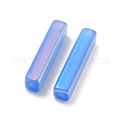 電気メッキガラスビーズ  多面カット  長方形  コーンフラワーブルー  19.5~20x4x4mm  穴：1mm&nbsp;X-GLAA-D024-01C-1