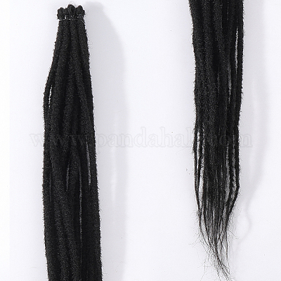 ポリエステルウィッグ  ブラック  610x8mm&nbsp;AJEW-WH20070-034B-1