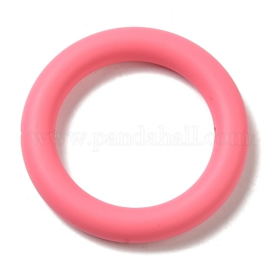 シリコンビーズ  リング  淡いバイオレットレッド  65x10mm  穴：3mm&nbsp;SIL-Z010-03E-1