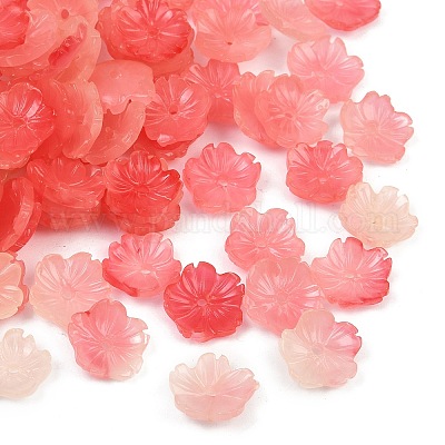 シェルパウダービーズ  花  ピンク  8x2.5mm  穴：1.2mm&nbsp;BSHE-L038-01A-1