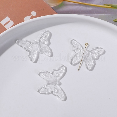 透明なアクリルパーツ 透明 蝶 25x35x3mm 穴：1.6mmの通販 - PandaHall