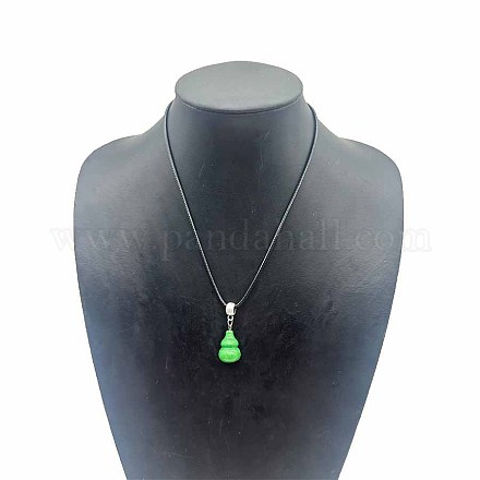 Natural Jade Gourd Pendant Necklaces WJ9079-3-1