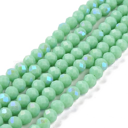 Electroplate Glass Beads Strands EGLA-A034-P6mm-B22-1