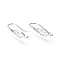 Brass Earring Hooks, Ear Wire, with Horizontal Loop, Cadmium Free & Lead Free, Teardrop, Platinum, 25x6mm, Hole: 2mm, 18 Gauge, Pin: 1mm