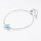 Long-Lasting Plated Adjustable Brass Slider Bracelets, Bolo Bracelets, with Synthetic Opal, Tortoise, Platinum, 237mm