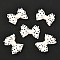 Resin Cabochons, DIY Accessories, Phone Case Decoration, Bowknot with Wave Point Pattern, White, 20x29x5.5mm