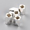 Brass Spacer Beads, Long-Lasting Plated, Faceted Column, 925 Sterling Silver Plated, 4x3~3.5mm, Hole: 1.6mm