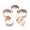 304 Stainless Steel Open Cuff Finger Ring Components, Loop Ring Base, Rose Gold, US Size 8 1/2(18.5mm), 10mm, Hole: 2.4mm