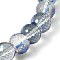 Electorplated Glass Beads, Rainbow Plated, Faceted, Round, Light Steel Blue, 11x8mm, Hole: 1mm