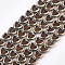 Electroplate Glass Beads Strands, Edge Plated, Heart, Saddle Brown, 10x10x4mm, Hole: 1mm, about 30pcs/strand, 11.4 inch