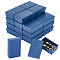 Rectangle Cardboard Gift Box, with Sponge Inside, Rhombus Pattern, Marine Blue, 8.4x5.35x2.9cm, Inner Diameter: 7.75x4.8cm