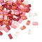 Glass 2-Hole Baking Paint Glass Seed Beads, Rectangle, Mixed Color, 5x2.5x2mm, Hole: 0.8mm, about 200pcs/bag