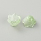 ガラスビーズ  花  薄緑  11~11.5x7.5mm  穴：1.2mm&nbsp;GLAA-WH0033-52Q-1
