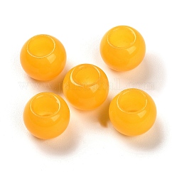 Natural Topaz Jade Dyed European Beads, Large Hole Beads, Round, 12x9.5~11mm, Hole: 5~6mm