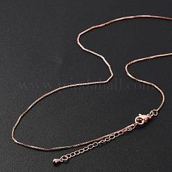 Brass Box Chain Necklaces for Women&nbsp;NJEW-D302-41RG