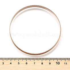 女性用304ステンレススチールプレーンバングル  ローズゴールド  1/4インチ（0.6cm）  内径：2-1/2インチ（6.5cm）&nbsp;BJEW-V004-02B-RG