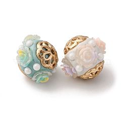 Handmade Resin Indonesia Round Beads&nbsp;IPDL-P005-01KCG-M