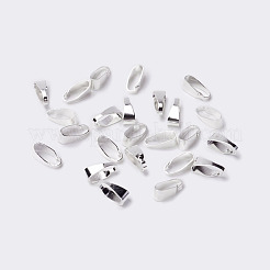 真鍮製バチカン  ペンダント用  銀色のメッキ  7x3x3mm  穴：6x2mm&nbsp;X-KK-M029-02S